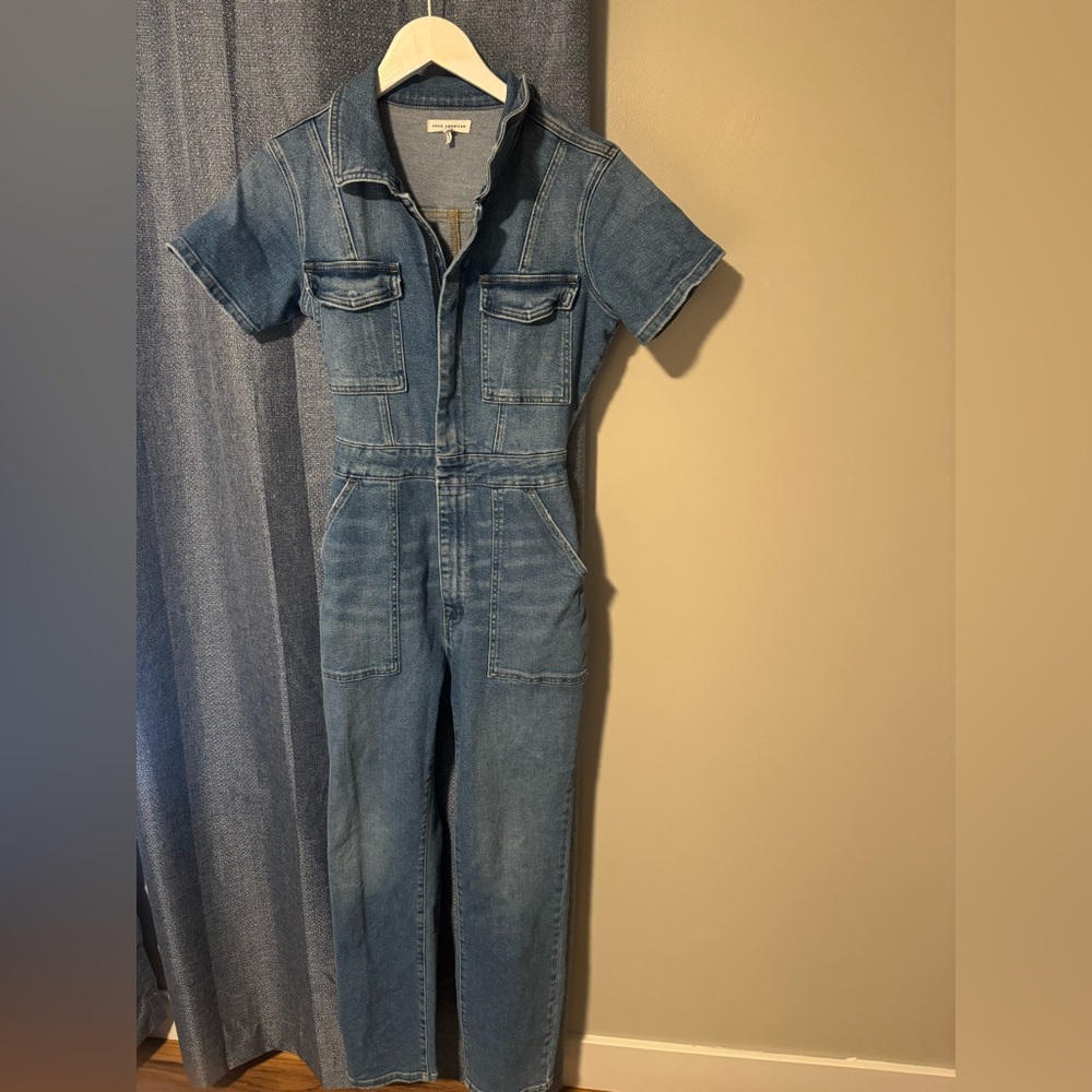 Good American Blue Denim Jumpsuit